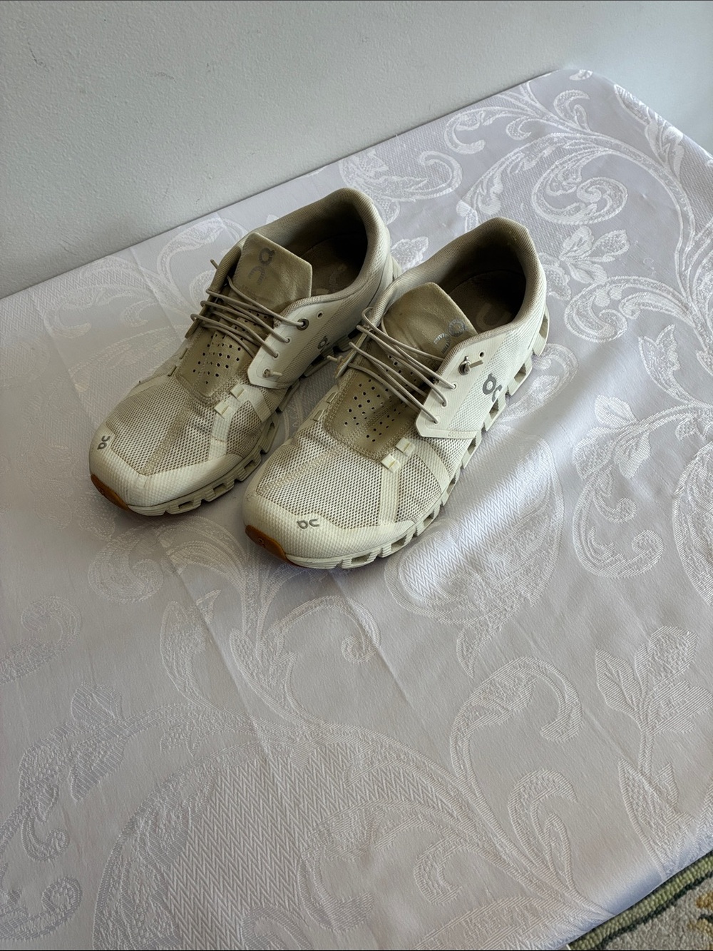 On Running Men's Neutral Cream Athletic Sneakers